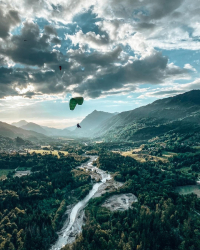 Paragliding baptism in Samoëns